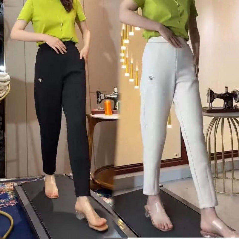 Women's High-end Fashion Draping Slim Fit Slimming Slim Fit High Waist High Elastic Casual Pants
