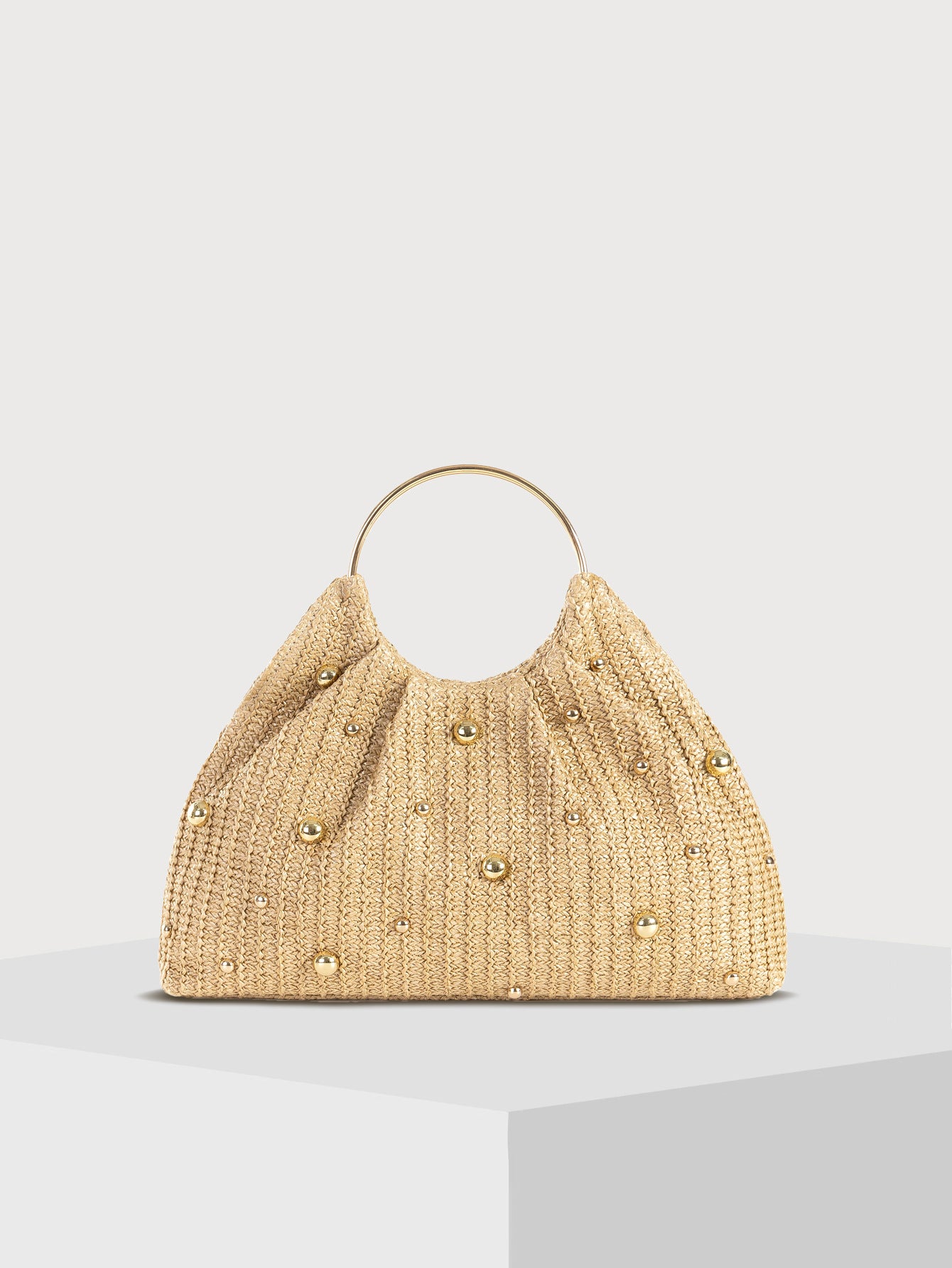 Women's Fashion Solid Color Straw Woven Handbag