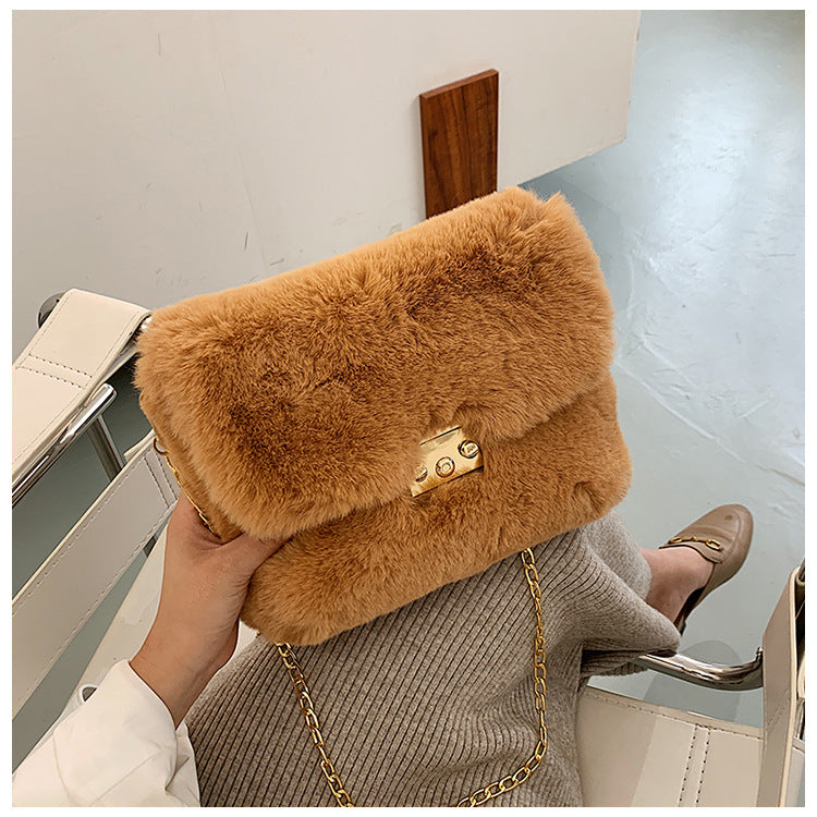 Women's Fashion Plush One-shoulder Crossbody Bag