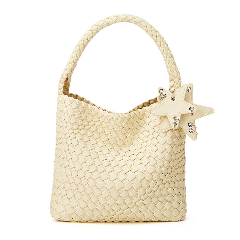 Laid-back Style Single-shoulder Underarm Bucket Bag