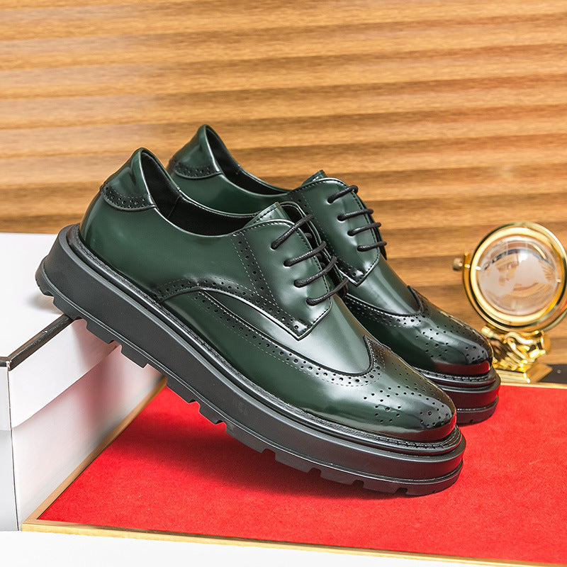 Business Formal Britishstyle Glossy Heightincreasing Leather Shoes