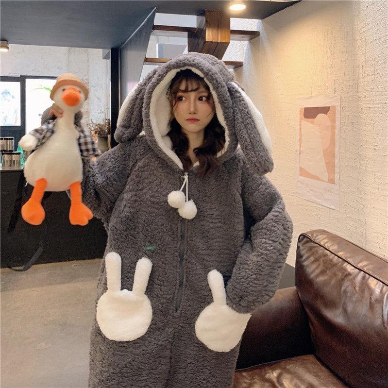 Cute Ears Long-sleeved One-piece Loungewear