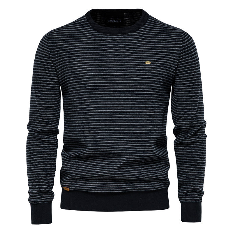 New Striped Long-sleeved Men's Sweater