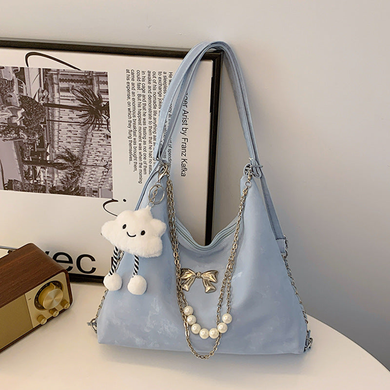 Niche Commuter Pearl Chain One Shoulder Bag Women's All-match Shoulder Tote Bag