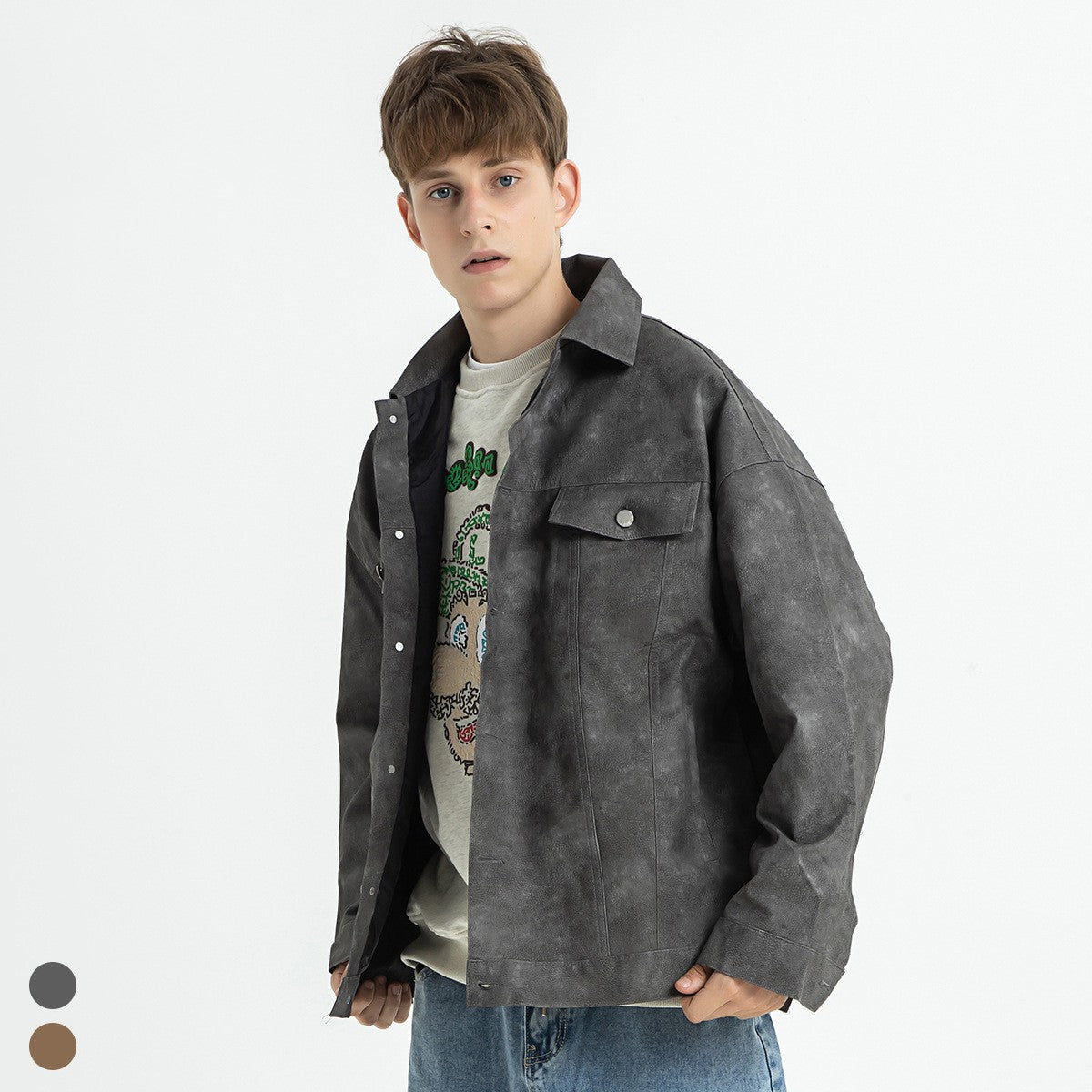 American Style Fried Street Washed Denim Tops