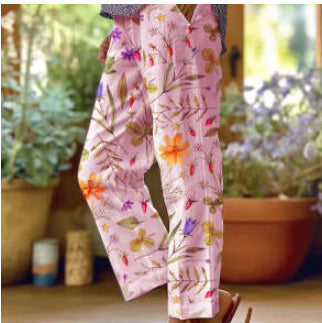 3D Digital Printing High Waist Drawstring Baggy Pants Women