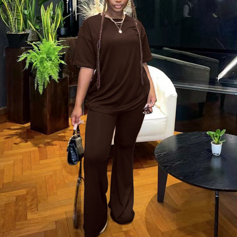 Long Wide-leg Pants Elegant Commute Two-piece Set
