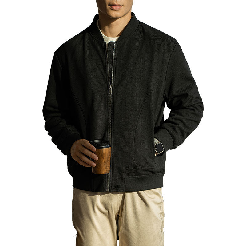 Men's Baseball Collar Simple Loose Casual Jacket