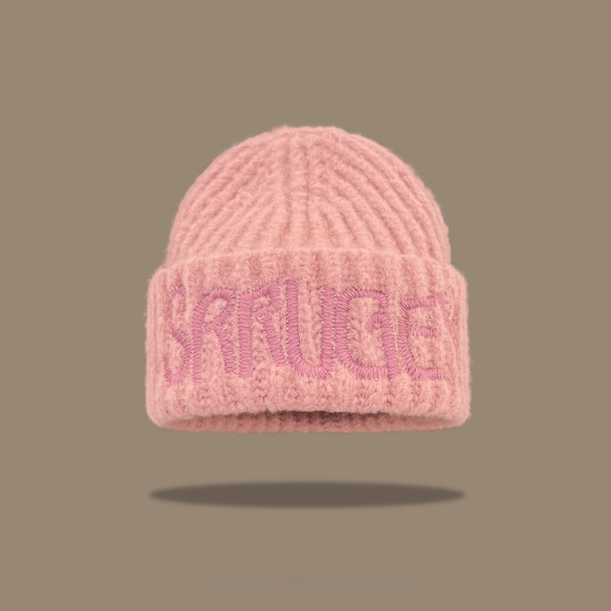 Korean Fashion Lettered Black Wool Hat
