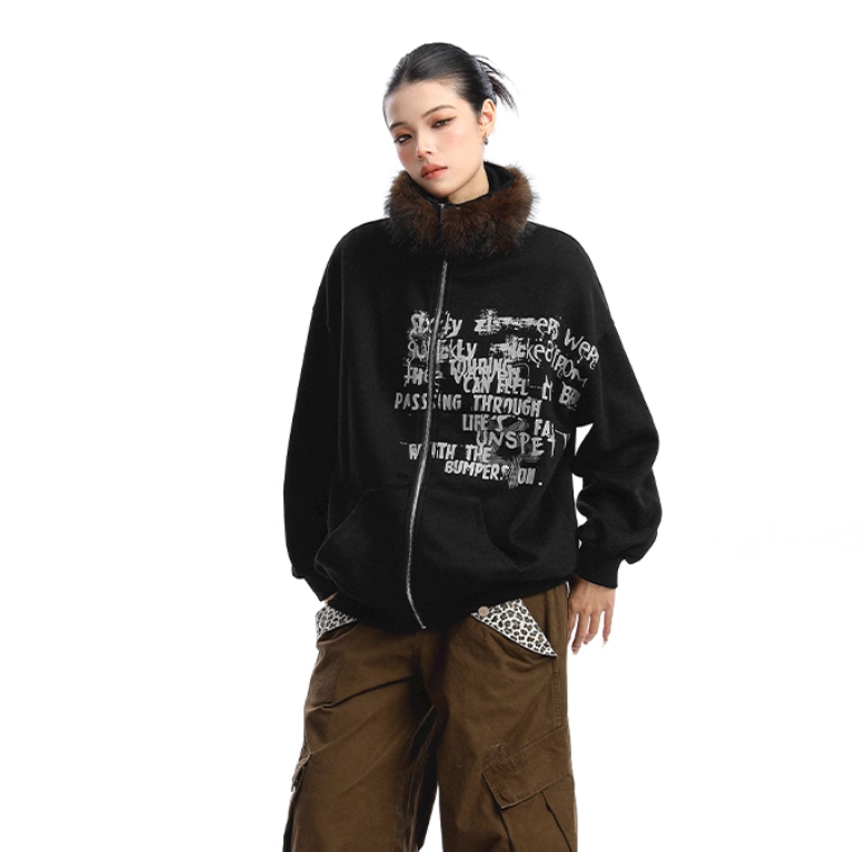 Kvindemode Aftagelig Pelskrave Ståkrave Sweater
