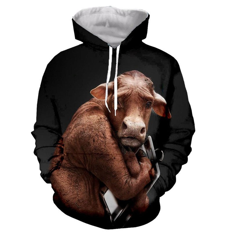 3D Printed Hooded Long Sleeve Sweater
