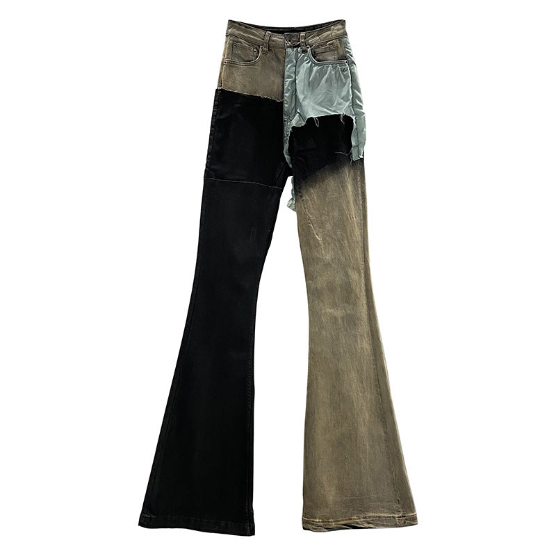 Men's And Women's Patchwork Coated Personalized Jeans