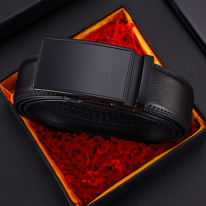 Men's Leather Belt With Automatic Buckle