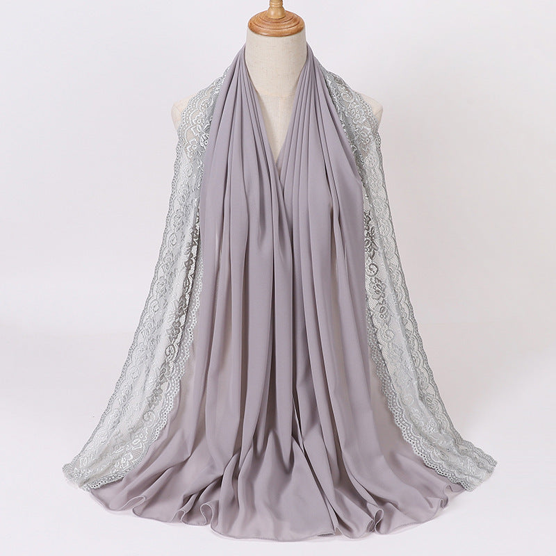 Pearl Chiffon Lace Women's Toe-covered Scarf
