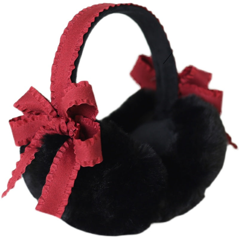 Japanese Lolita Earmuffs Warm Female Cute Bow Folding Ear Bag