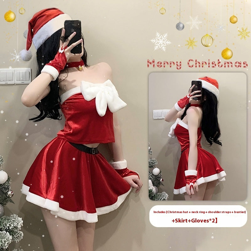 Christmas Clothes Women's Sexy Cos Costume New Year Battle Robe Sweet