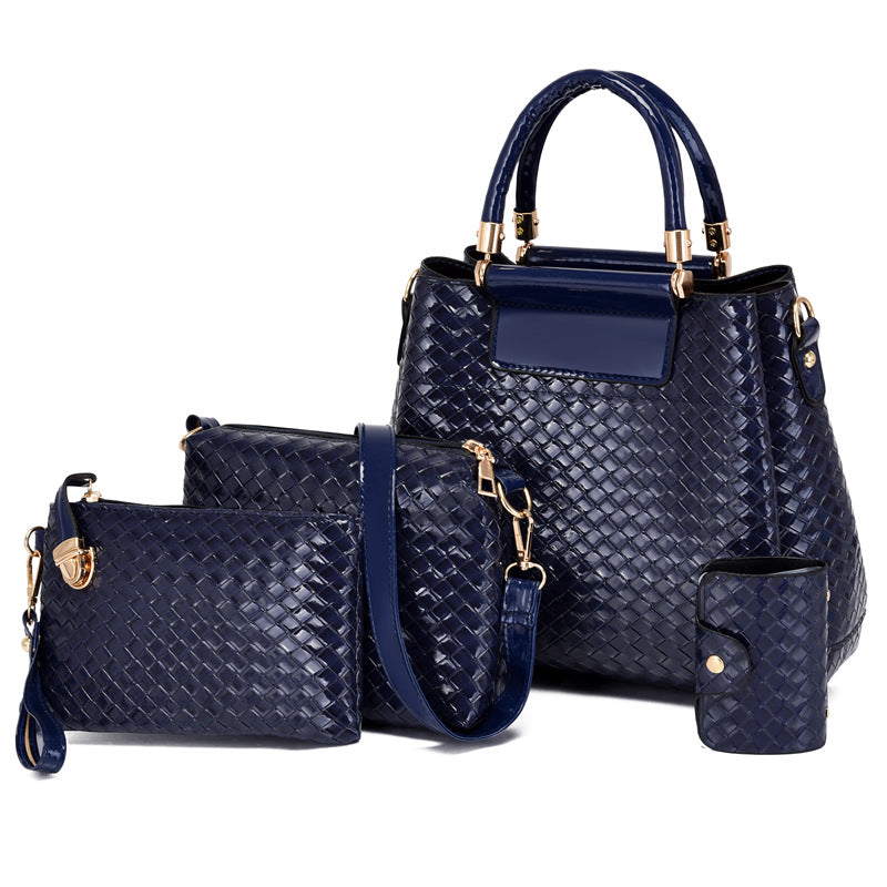 Fashion Embossed Four-piece Cover Mother Bag With Large Capacity