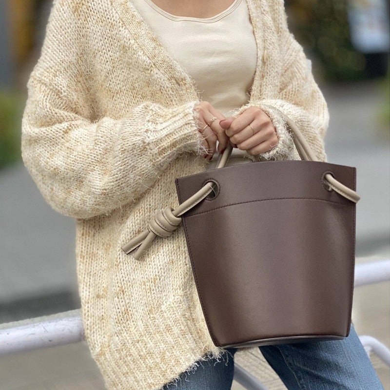 Handbag Simple Personality Knot Portable Senior Sense Bucket Bag Female