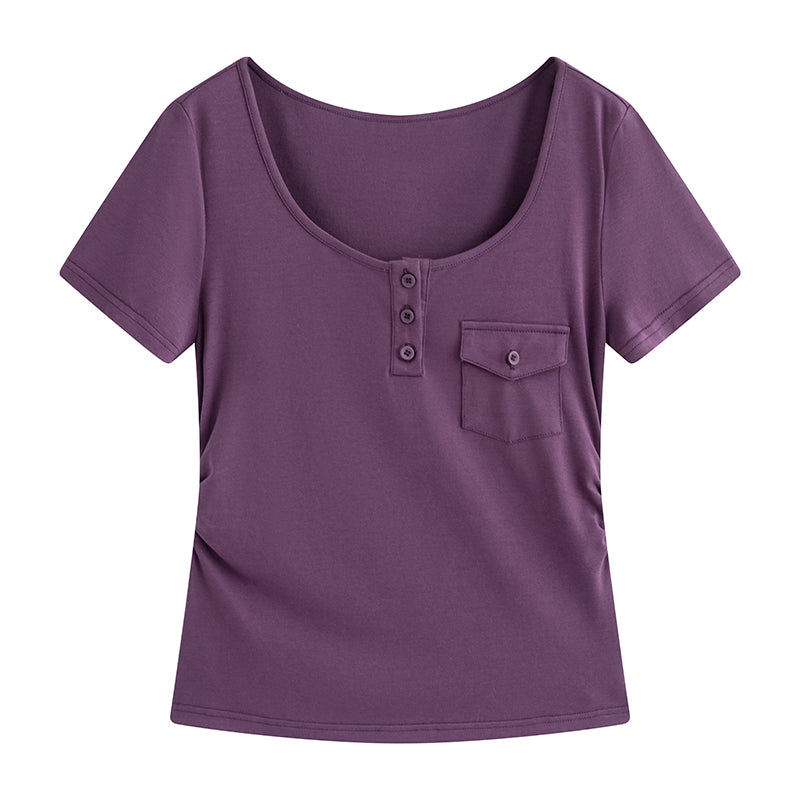 Soft And Slim Short Sleeved Top T-shirt