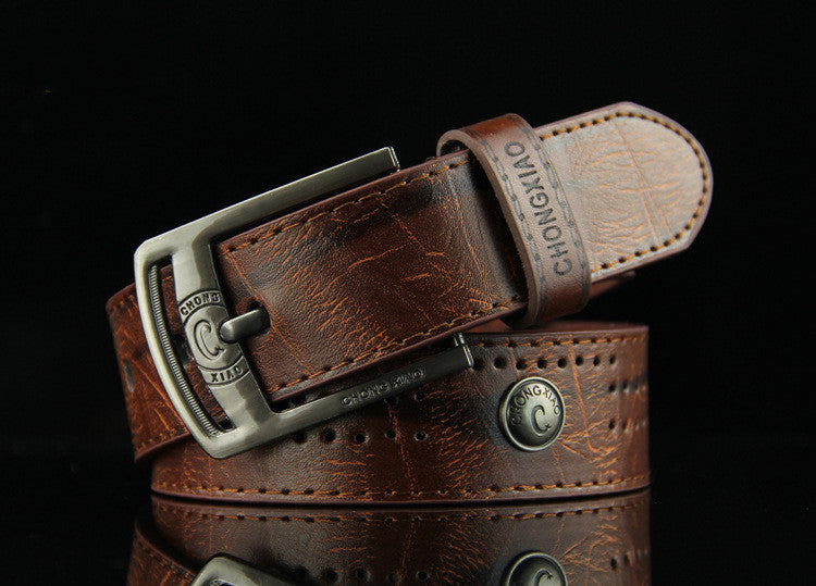 Antique Jeans Strap Rivet Men's Leather Belt