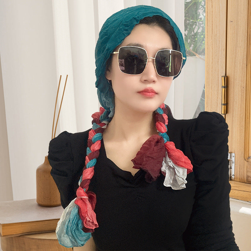 Hand-woven Hair Braid Scarf Girls Fashion Thin Scarf