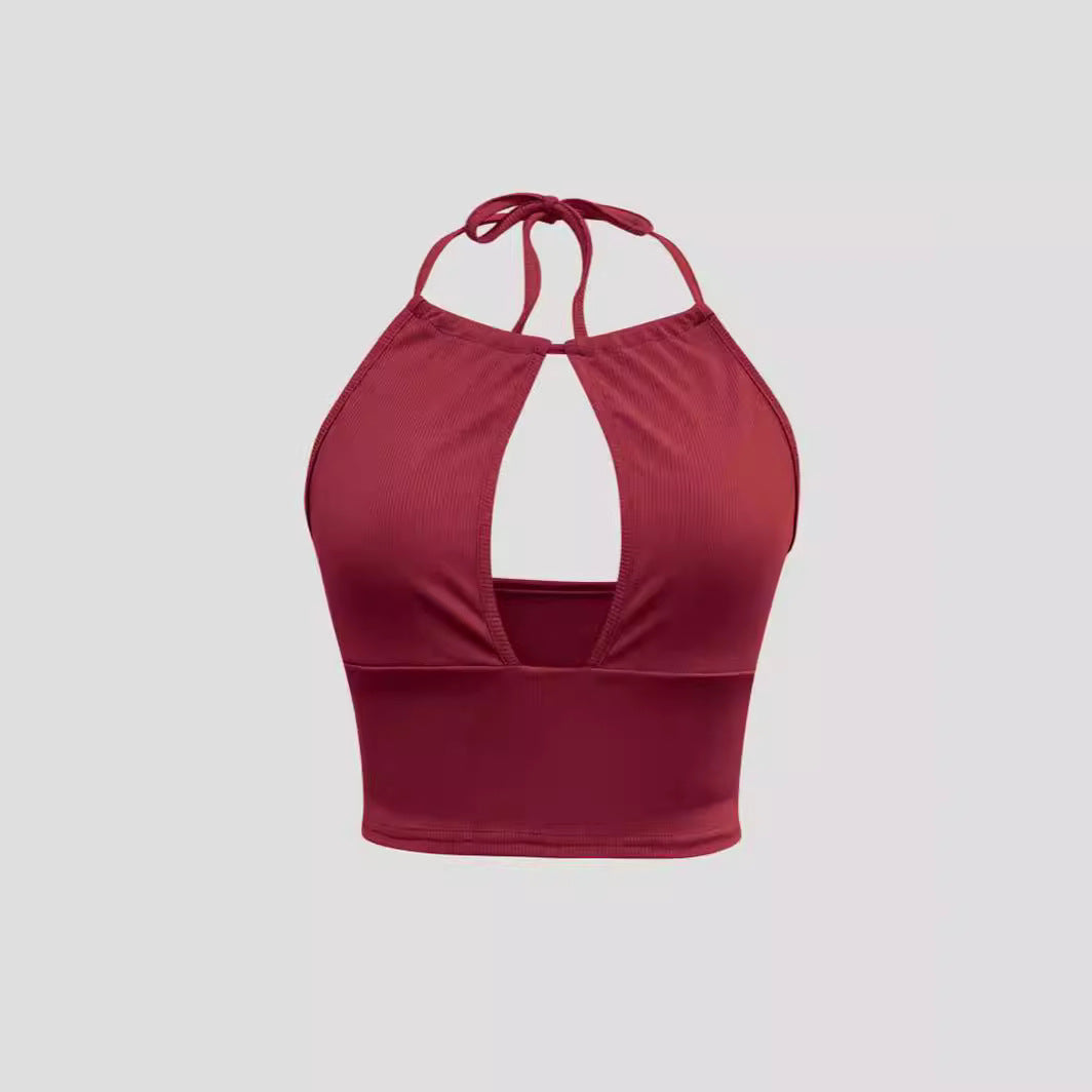 Classic Vacation Style Swimsuit Halter Spaghetti Straps Tube Top Padded