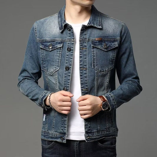 Jeansjakke til mænd, koreansk stil, flot og slim-fit