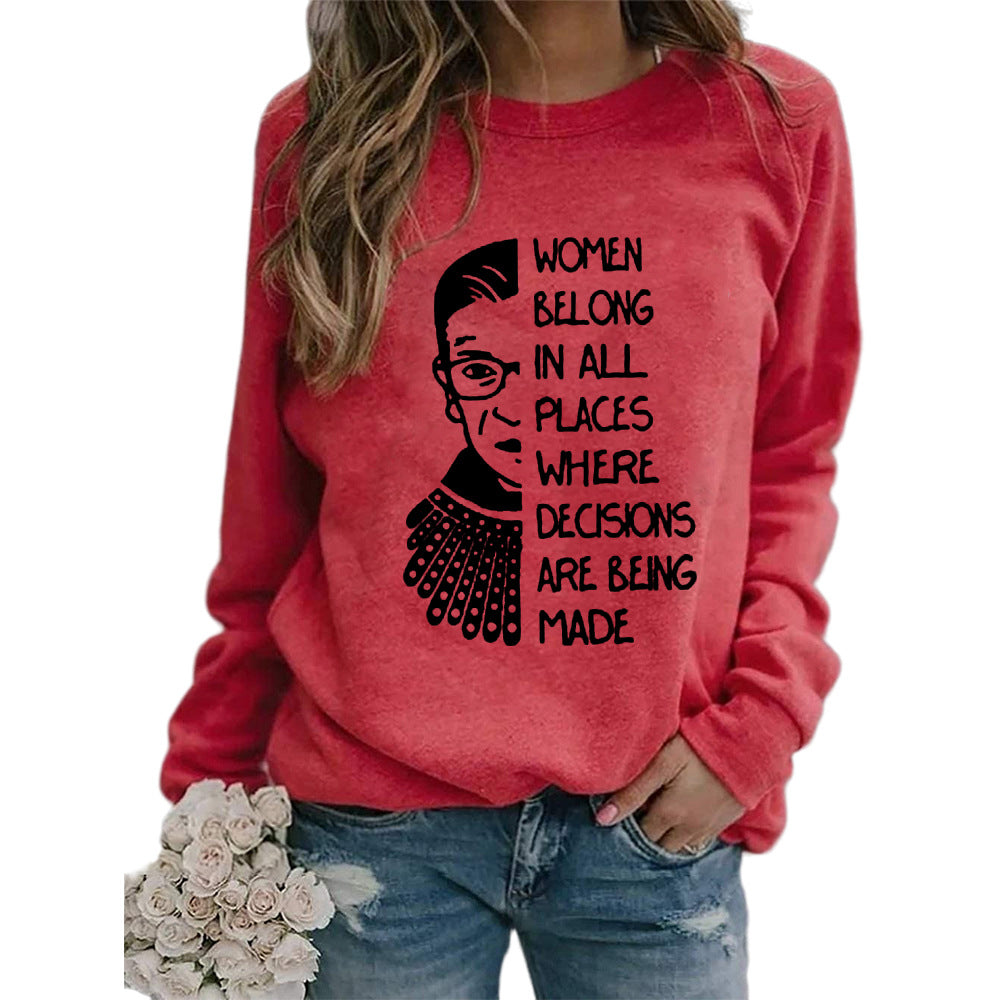 Justice Monogram Print Crew-neck Long-sleeve Sweatshirt
