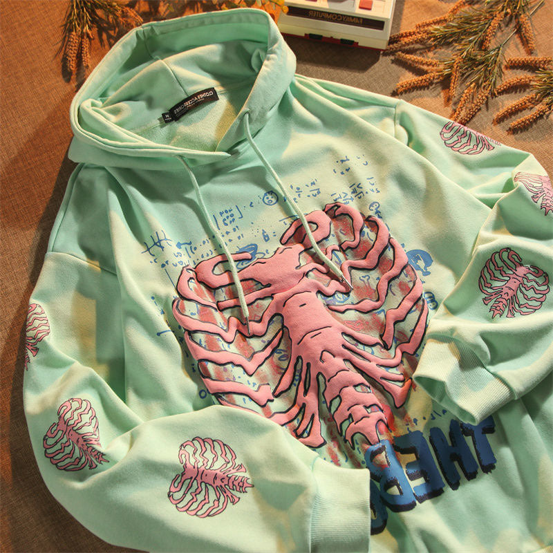 Casual Fashion Personality Print Hoodie Coat