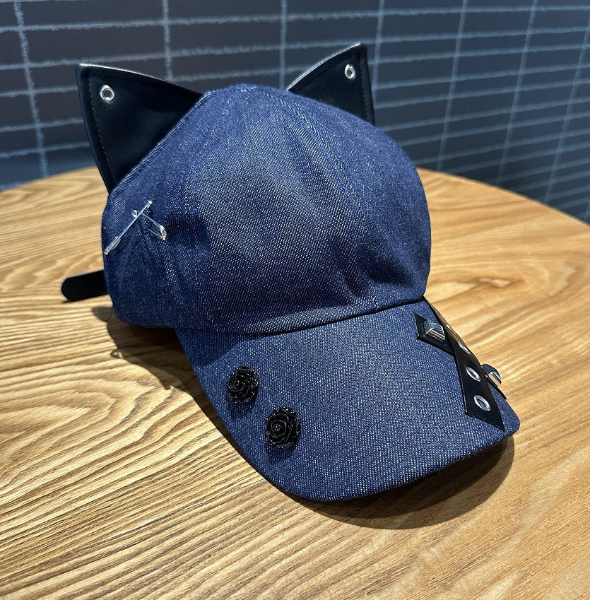 Niche Baseball Cap With Three-dimensional Cat Ears