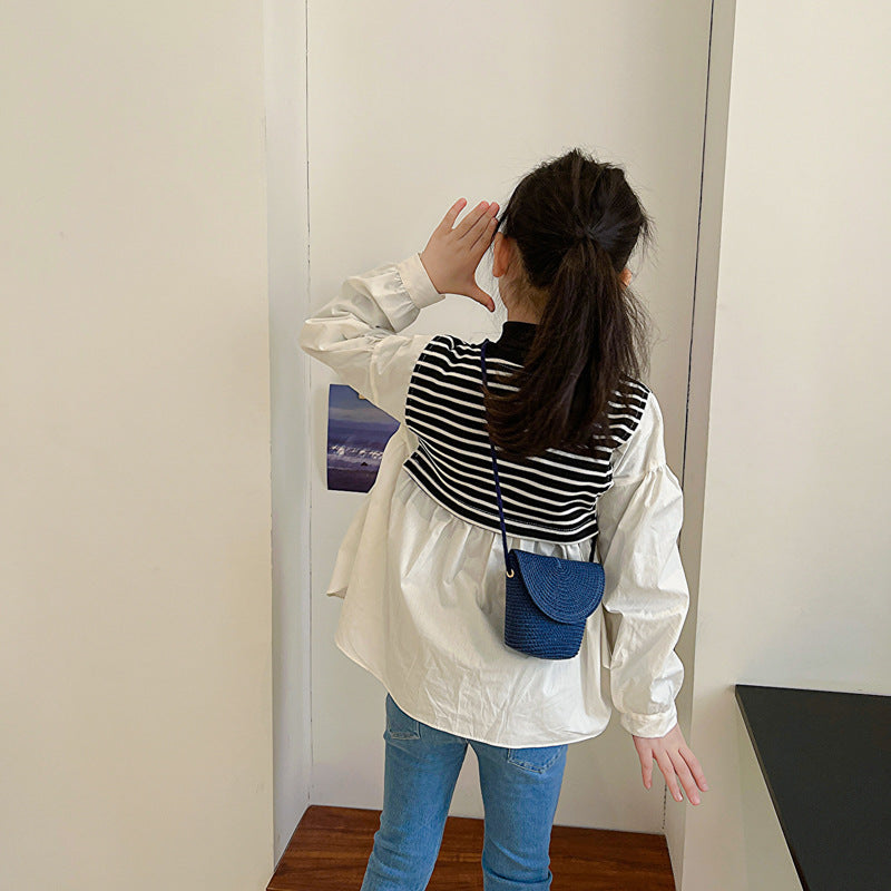 Stråtaske Skuldertaske Crossbody i Fransk Stil