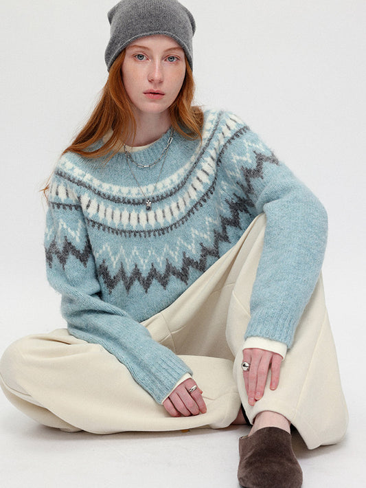 Womens Figure-flattering Thermal Jacquard Top With Set-in Sleeves