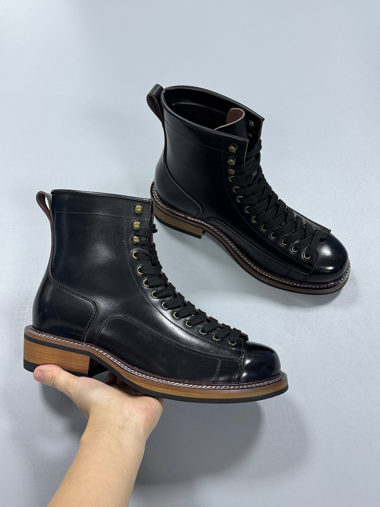 Mens Trendy Chunky-soled Ankle Boots Hiking And British-style