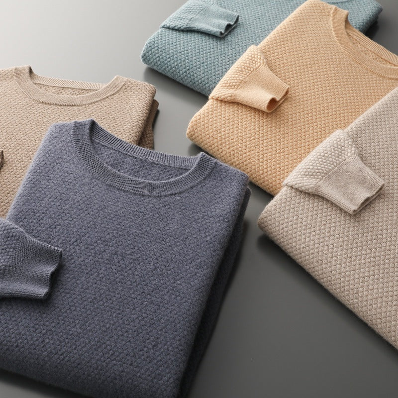 Herre EfterårVinter Business Casual Rundhalset Kashmir Sweater