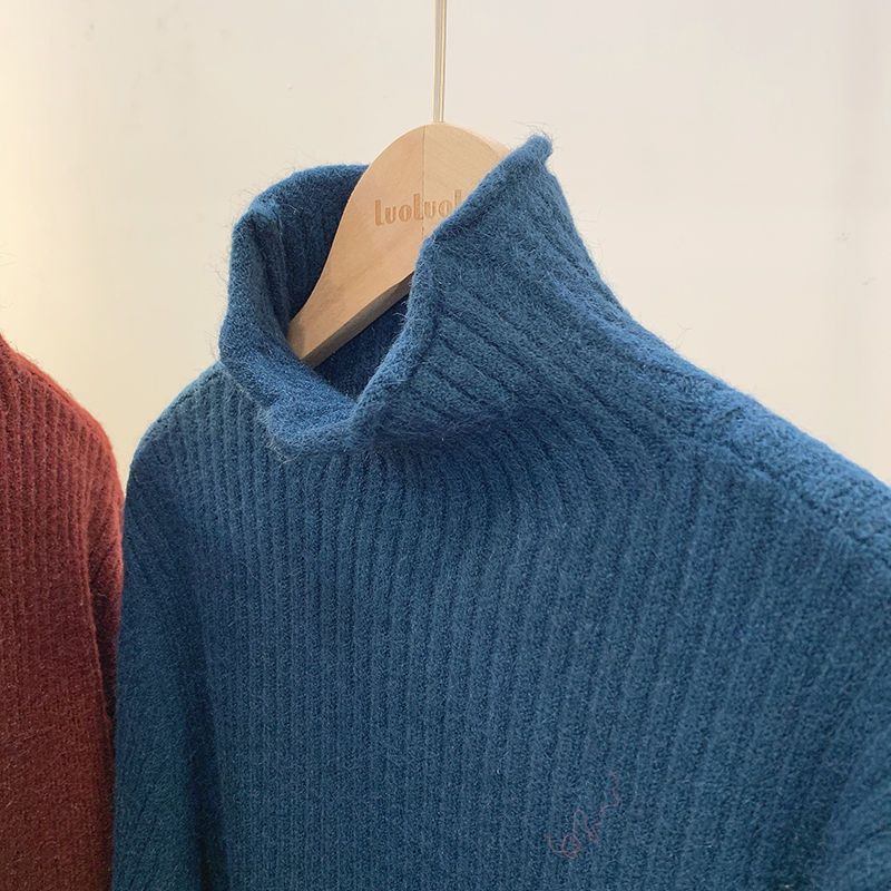 Half Collar Thickened All-matching Solid Color Bottoming Sweater