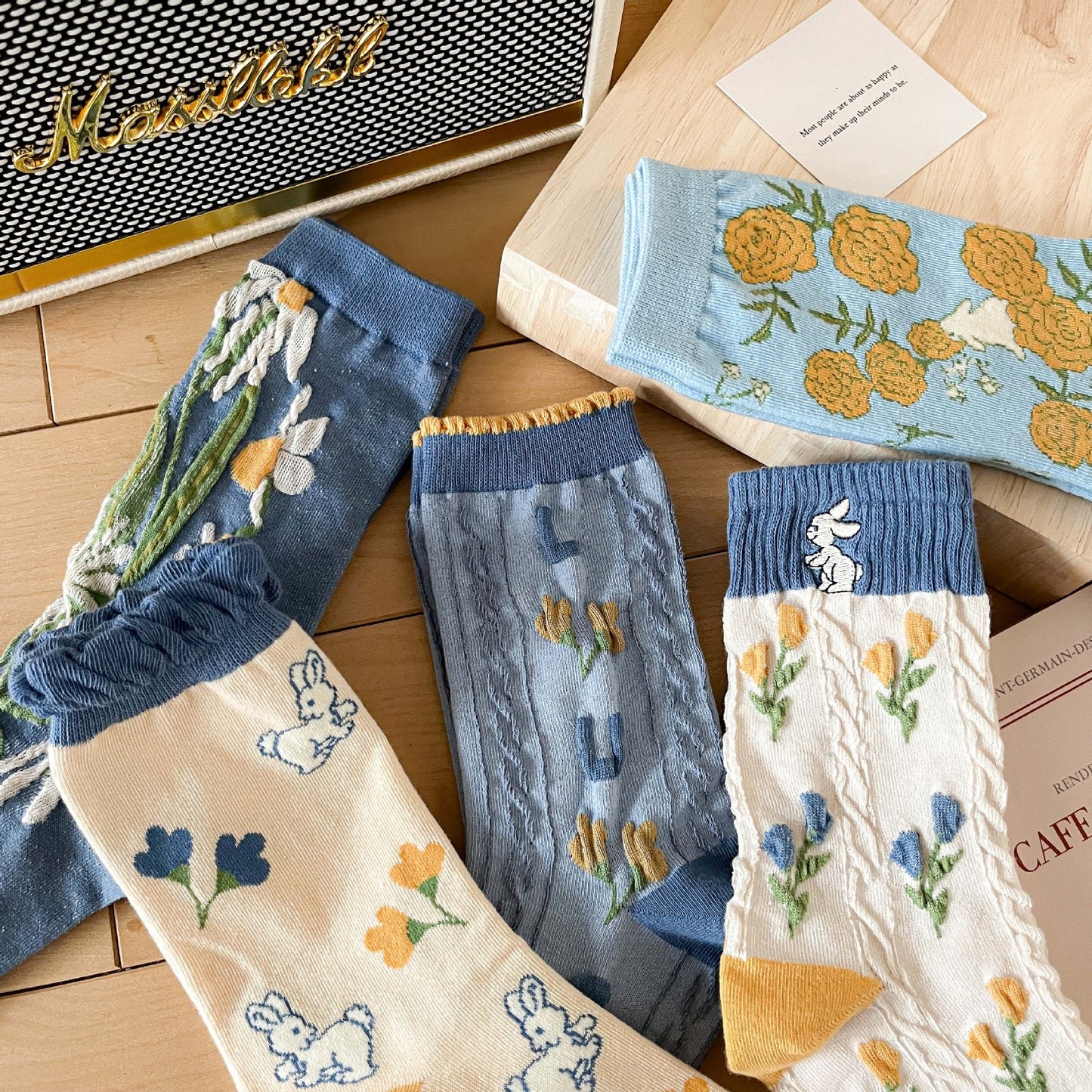 Cute Female INS Cotton Sports Cartoon Sweet Straight Board Socks