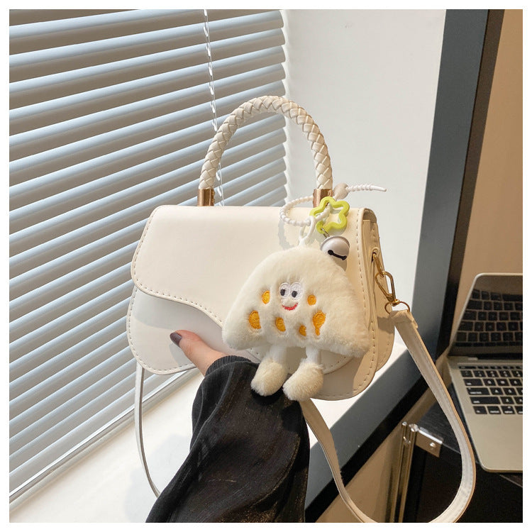Design Portable Magnetic Snap Textured One-shoulder Bag