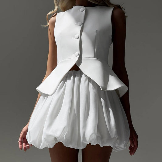 Stylish And Minimalist Sleeveless Womens Suit