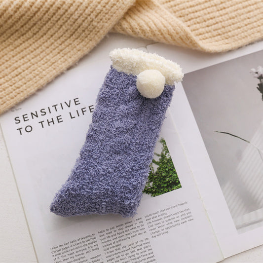 Autumn And Winter Coral Velvet Floor Socks