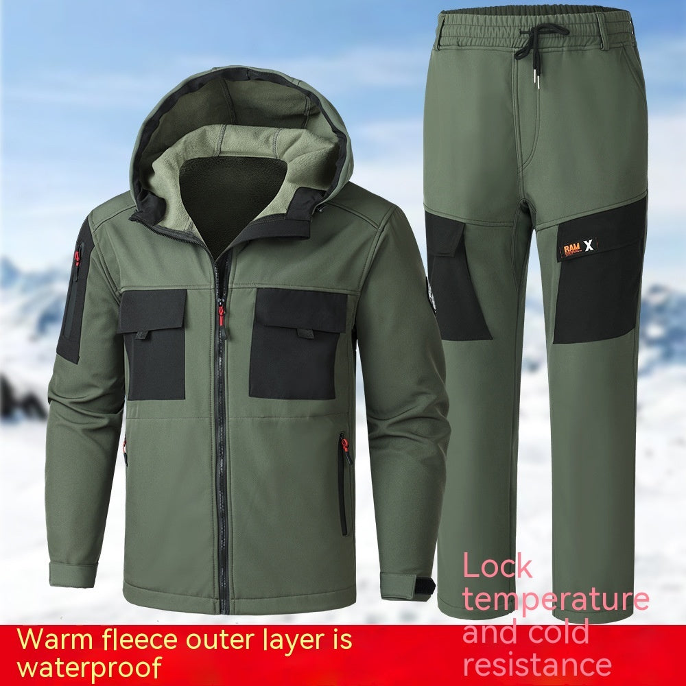 Men's Fashion Outdoor Mountaineering Cold Protective Clothing Shell Jacket Suit