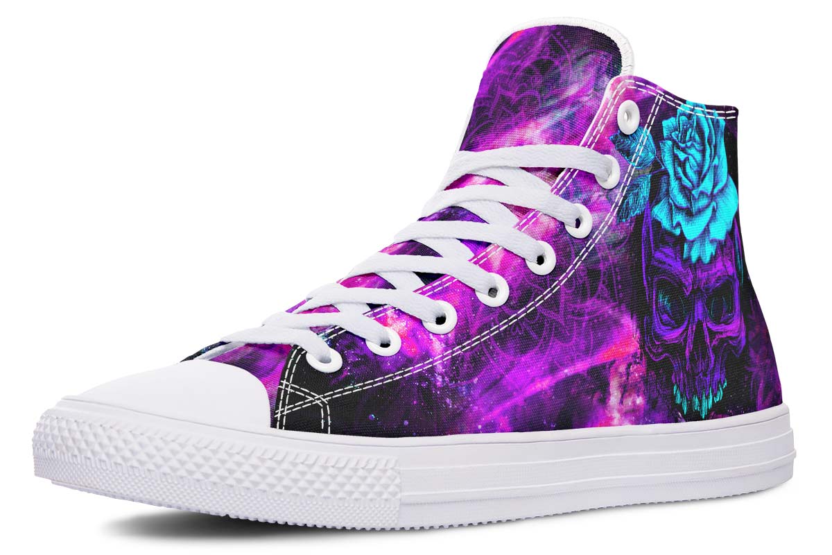 Men's And Women's Fashion Color Printing High-top Canvas Shoes