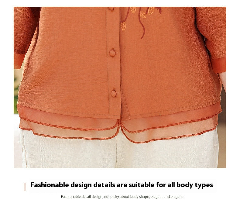 Summer Loose Embroidered Three-dimensional Blouse Shirt
