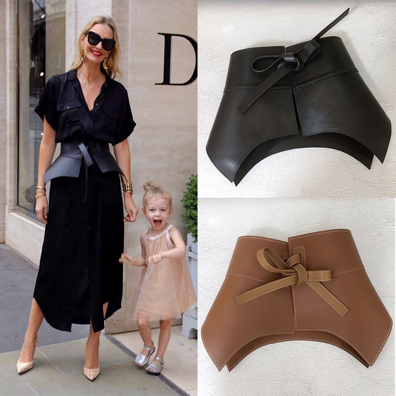 Fashionable Simple All-match Belt Leather Lace-up Decorative Waistband