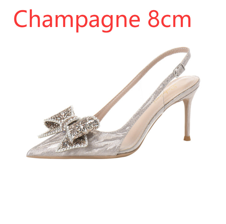 Stiletto Pointed Bridal Sequin Rhinestones High Heels