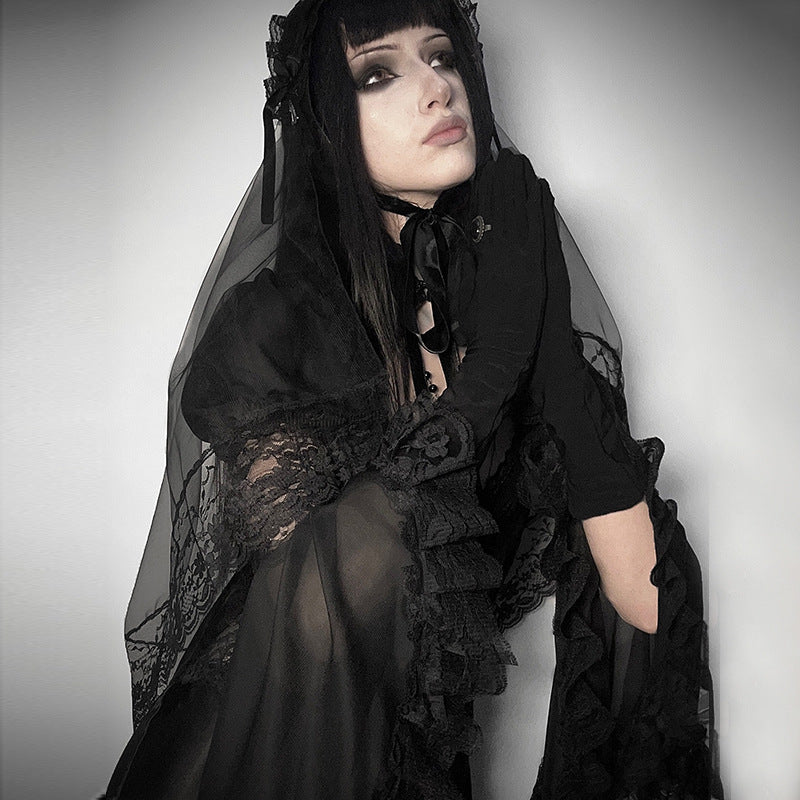 Versatile Edgy Dark-style Chiffon Cover-up For A Cozy Effortless Look
