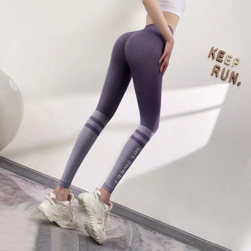 Bogstav Hofte Fitness Træningsbukser Cropped Leggings