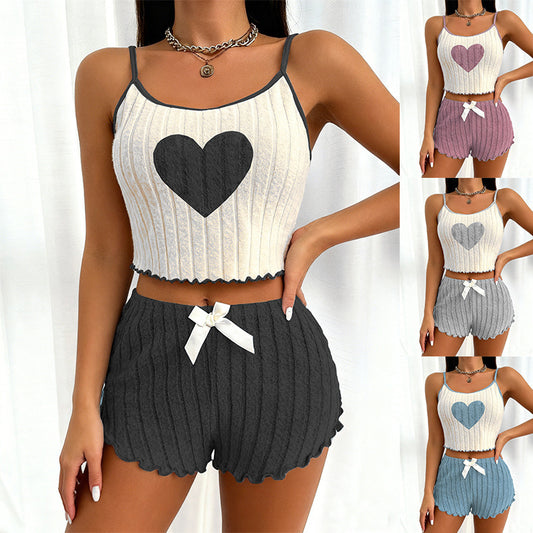 Comfortable And Casual Two-piece Set Featuring Loose-fitting Shorts And A Tank Top