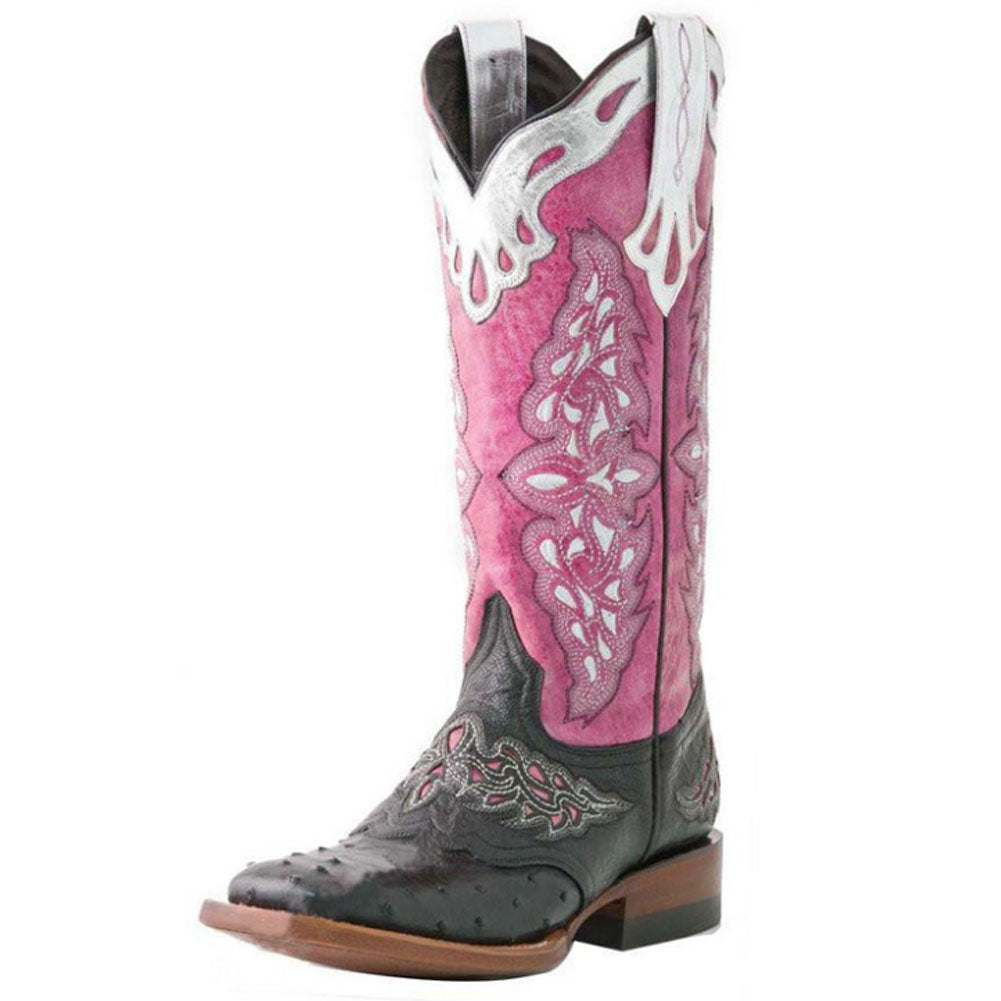 Women Shoes Color Matching Knight Boots Mid Top
