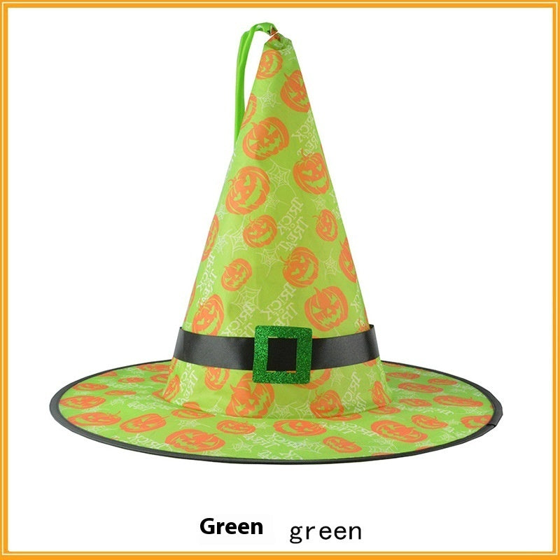 Christmas Female Creative Printing Witch Hat Pendant