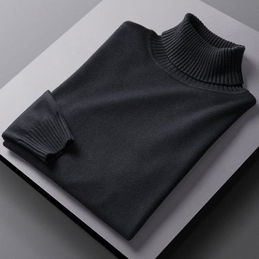 Højhalset Sweater til Mænd, Varm, Trendy, Dobbelt Revers